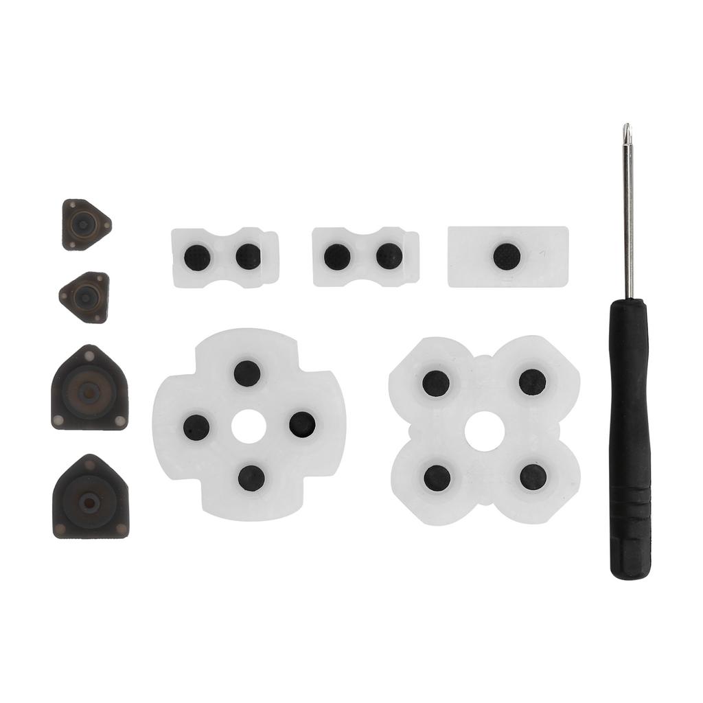 1 Set of Conductive Silicone Rubber Pad with Screwdriver Compatible for PS4 Controller