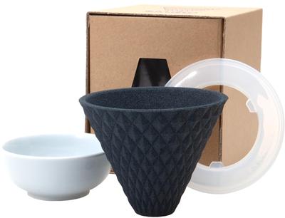 Hasami Ware Keramik-Kaffeefilter, Ekubo, 2–3 Tassen, Schwarz, ek-00001, Keine Papierfilter erforderlich, Leicht zu reinigen