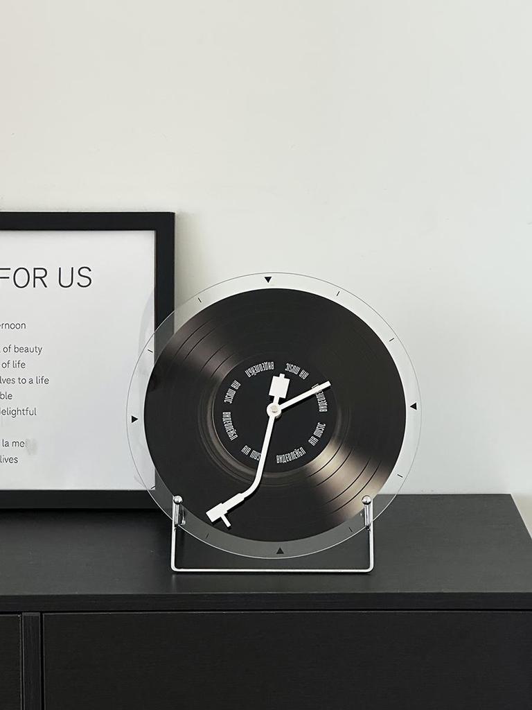 Retro Vinyl Record Wall & Desk Clock for Living Room or Office Decoration