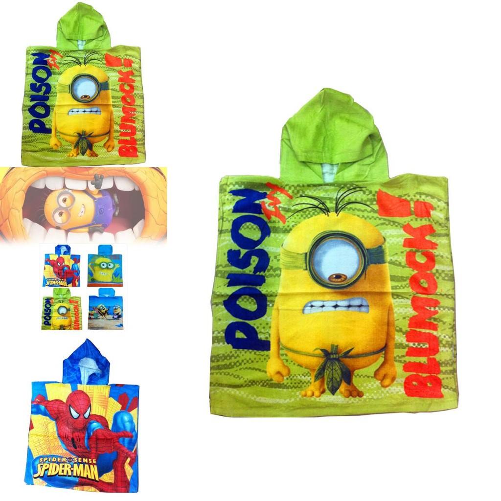 Miękki, chłonny ręcznik kąpielowy z kapturem Spider-Man z bawełny dla dzieci, do użytku na plaży i przy basenie