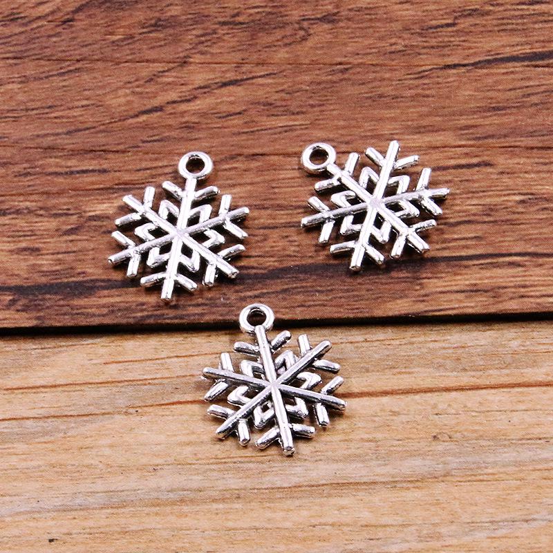 

12 DIY Рождественских подвесок-снежинок из цинкового сплава для украшений, сумок, телефонов и ожерелий