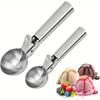 Ice Cream Scoop Set with Release Trigger Ideal for Ice Cream Frozen Yogurt Fruit and Sundaes Includes Small and Large Scoops