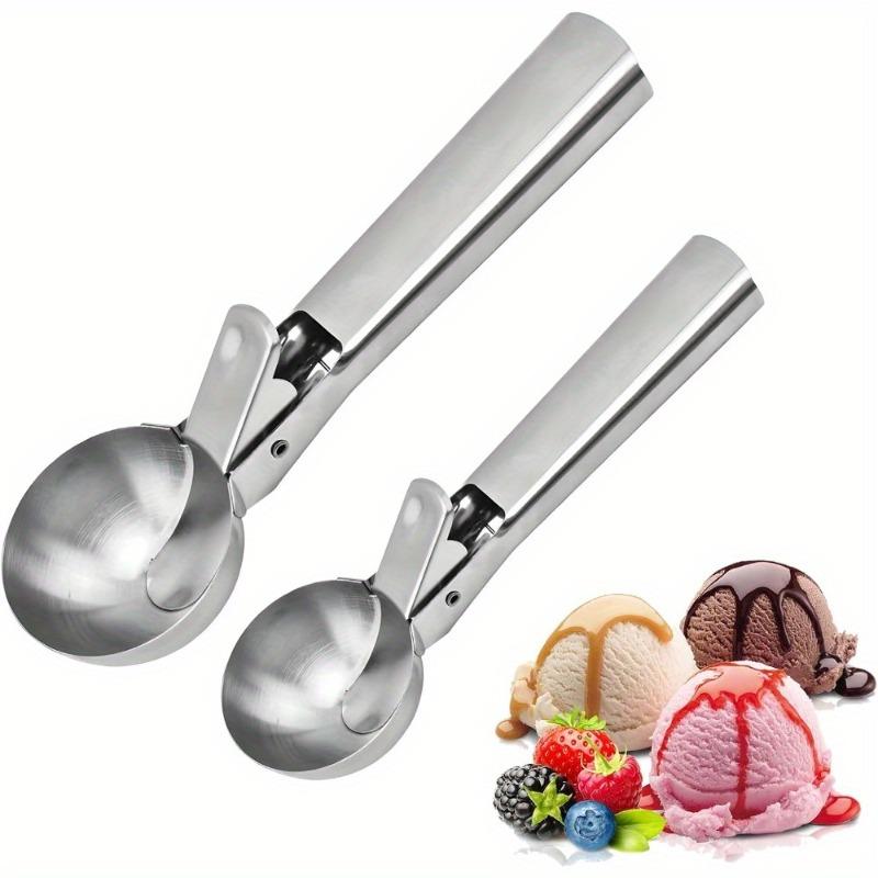 Ice Cream Scoop Set with Release Trigger Ideal for Ice Cream Frozen Yogurt Fruit and Sundaes Includes Small and Large Scoops