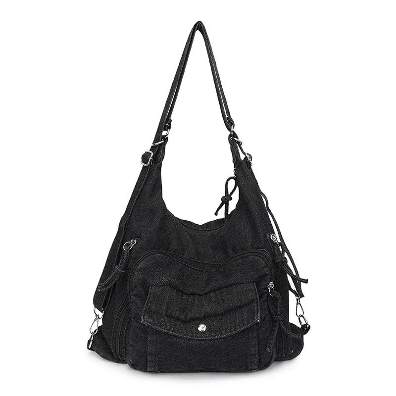 Denim Solid Color Trendy Shoulder Bag High Quality Fashi Bags Female 2026  Large Capacity Versatile Crossbody Bag