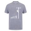 Evolution Of Lineman TShirt Funny Birthday Gift For Electrician Men Dad Papa Father Husband Short Sleeve O Neck Cotton T Shirt