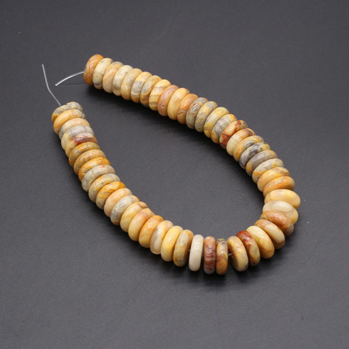 

Изолирующие бусины из натурального камня содалит/унакит в форме счеты для изготовления ювелирных изделий DIY ожерелье браслет серьги аксессуар Yellow Crazy Agate/3x12mm