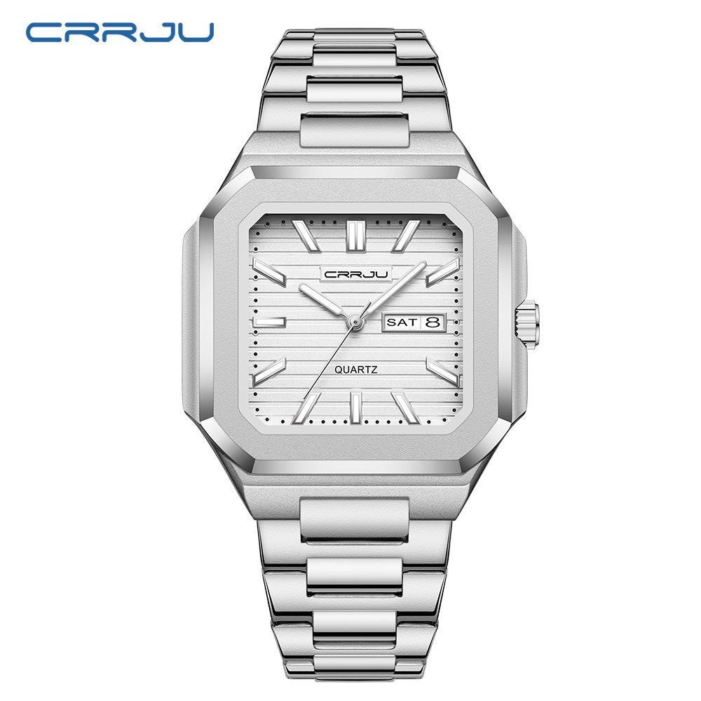 Men's Casual Stainless Steel Watch Analog Quartz Watch with Day and Date Classic Waterproof Dress Watch for Men