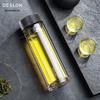 DESLON Double-Layer Glass Tea Infuser Bottle