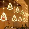 Santa Claus LED Curtain Lights – Colorful Christmas Festival Decoration for Windows