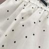 Baby Girl Summer Dotted Short Sleeve Romper with Bow and Peter Pan Collar