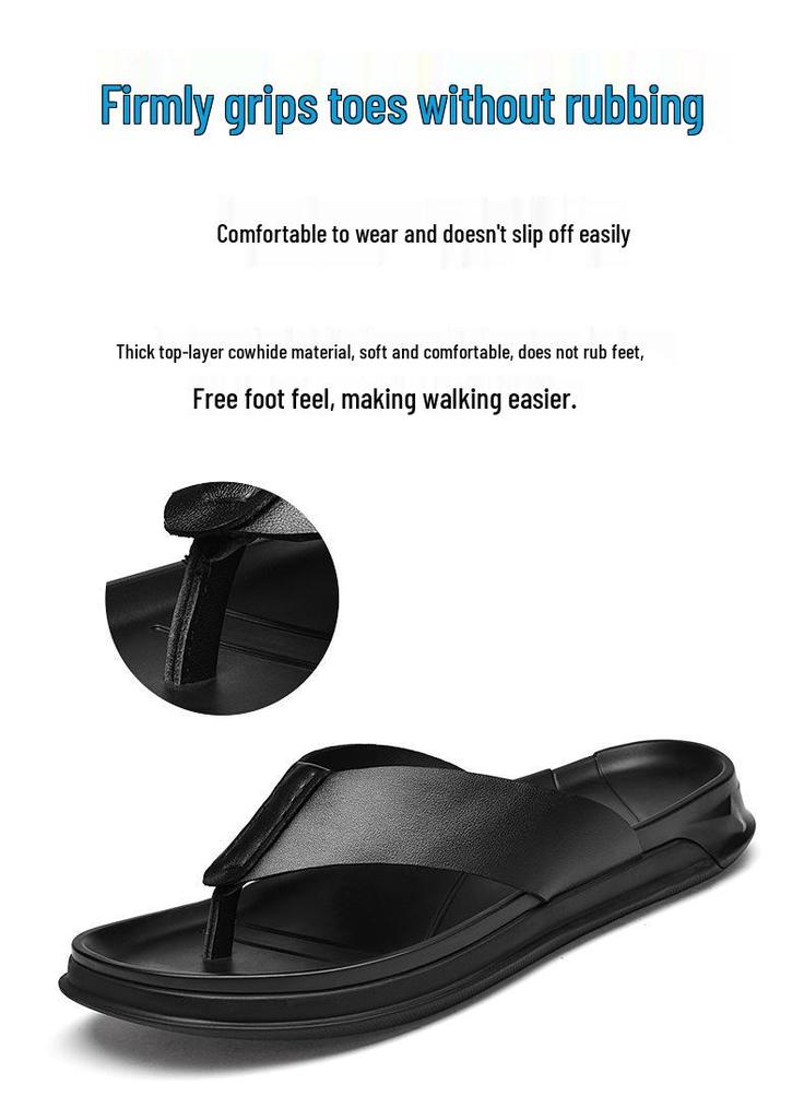 Men's Casual Summer Non-slip Flip-Flops - Fashionable, Soft Sole, Wear-resistant Thong Sandals for Outdoor Use