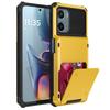 For Motorola Moto E15 4G Case PC+TPU Dual Layer Back Phone Cover with Card Holder