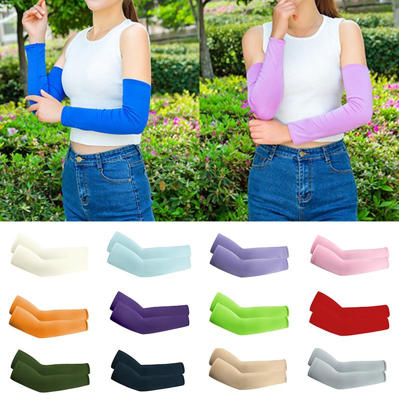 שרוולי זרוע משי קר שרוול ספורט הגנה מפני שמש UV כיסוי ליד מקרר מחמם ריצה רכיבה על אופניים דיג מנגס לפראסו חוף
