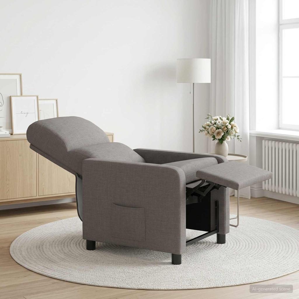 Recliner Taupe Polyester