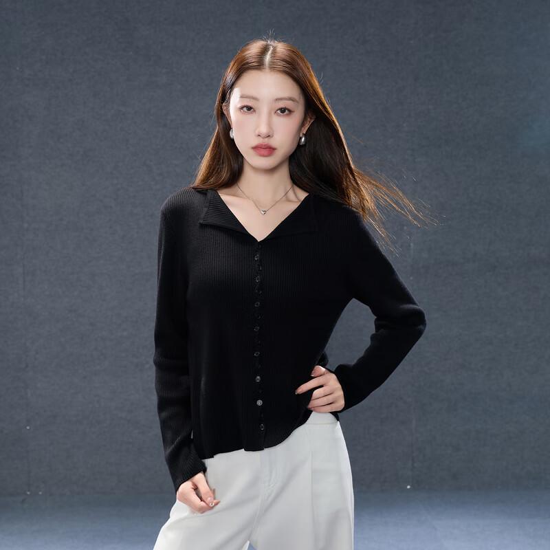 Sancai Women's Plus Size V-Neck Long Sleeve Knit Sweater