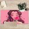 1pc Cute Cartoon with Rose Mousepad Desk Office Game Mouse Pad, Washable Surface 148