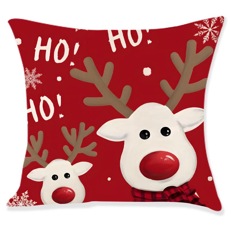 New Santa Claus Snowman Printed Pillow Cover Living Room Sofa Cartoon Pattern Cushion Cover Pillow Cover