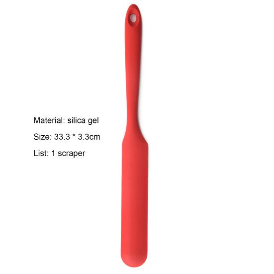 Smal Spatel Non-Stick Långt Handtag Värmebeständig Silikon Burk Smoothies Bakspatel för Rörning