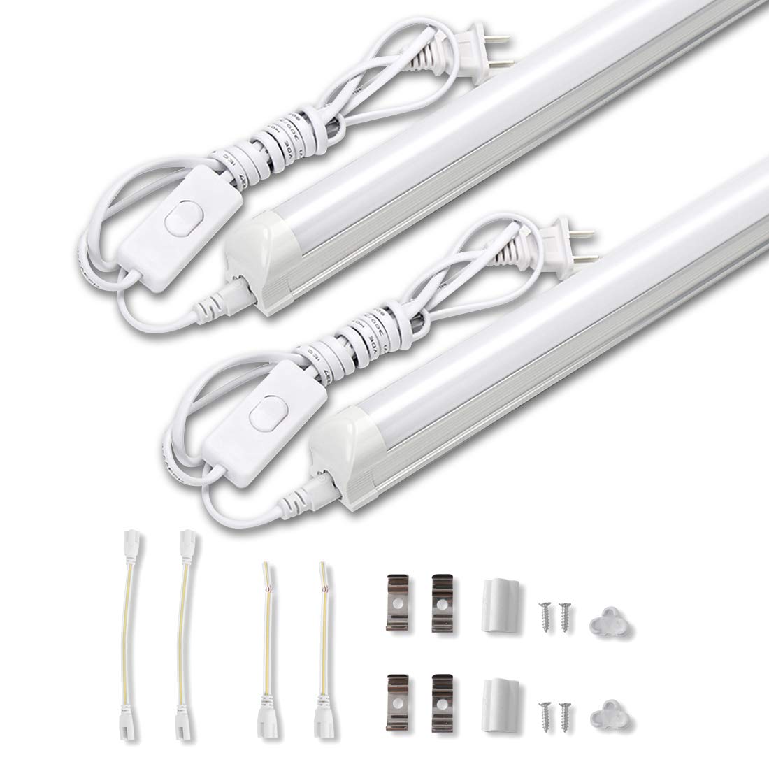 

40W LED Fluorescent Light Fixture, Integrated T8 LED Tube, 18W LED, 6000K-6500K Daylight, Ceiling Light, Bar Light, Base Light, 120cm, Fluorescent