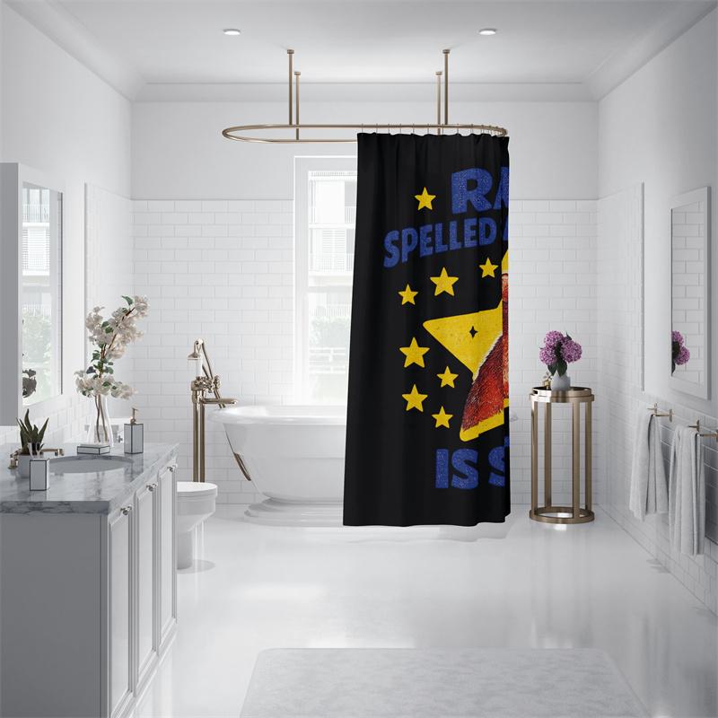Aertemisi Rats Spelled Backwards Is Star Funny Rat Quote Shower Curtain Set With Grommets And Hooks For Bathroom Decor