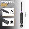 T7-T50 Torx Head Impact Screwdriver Bits 1/4" Hex Shank Magnetic No Hole Tamper Proof 6 Point Star Screw Driver Bits Power Tools