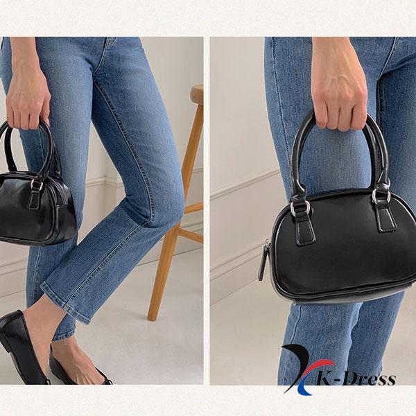 Emaille Mini Crossbody Bowling Bag Two-Way Strap Tote Leren Telefoontasje
