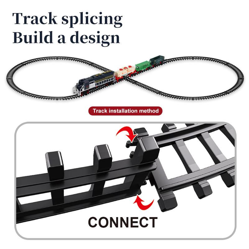 Vintage Electric Train Rail Car Simulation Retro Model with LED Lights & Real Train Sound Train High Speed Rail Kids Toy Set