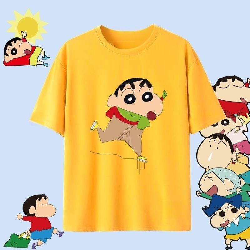 Crayon Shin Chan Shinnosuke Shiro Kazama Print T Shirt Women Unisex Oversized Cute Cartoon Short Sleeve Casual Tee