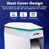 White Upper Cooling Fan Base Game Cooler Stand Bracket with RGB Atmosphere Colorful Lighting LED for PS5 Console with Dust Cover