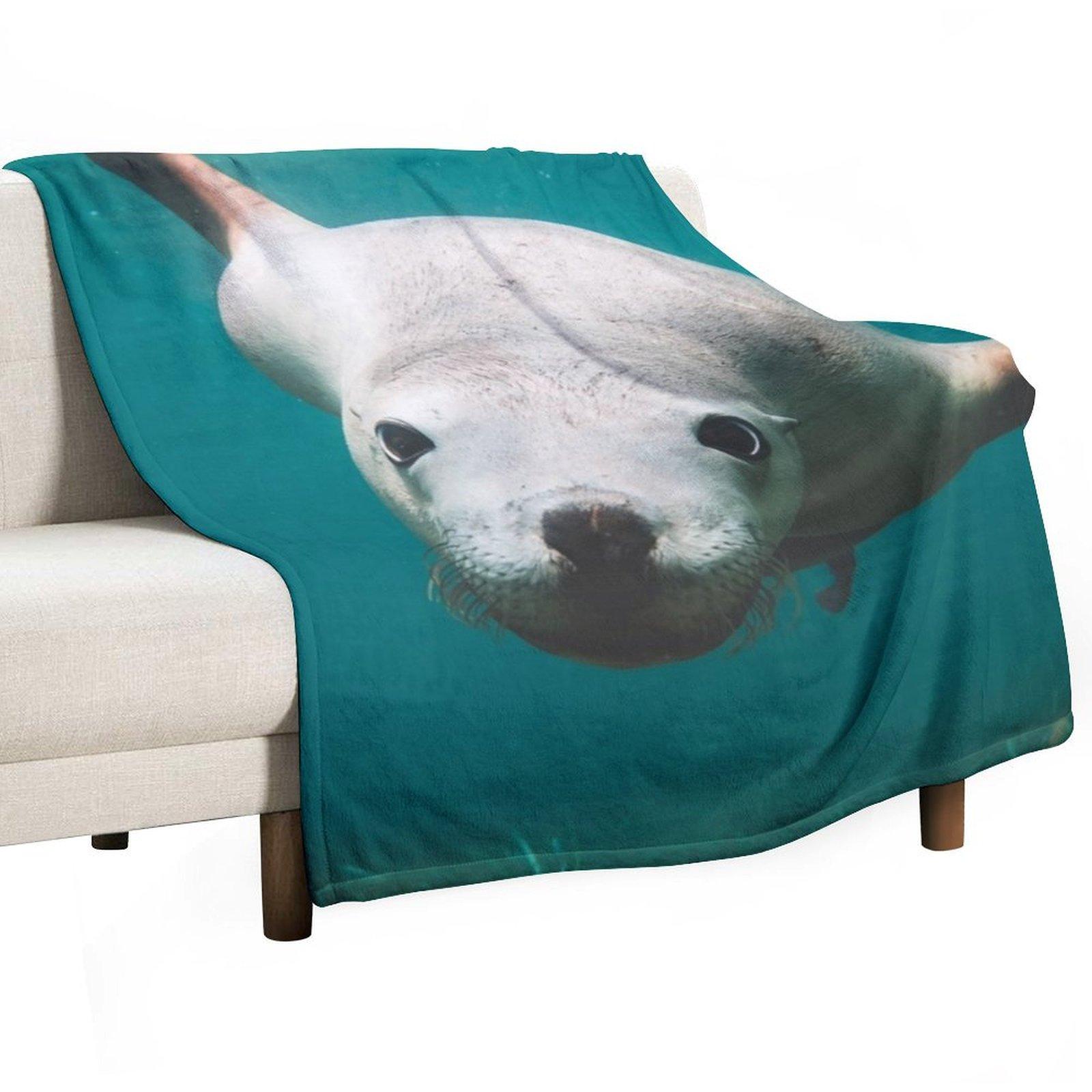 

Seal Throw Blanket Loose Flannel Thin Bed Blankets 30x40in