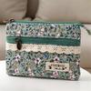 Porte-monnaie en toile florale japonaise Portefeuille à double fermeture éclair Petit porte-cartes Pochette à monnaie Portefeuille à monnaie multi-poches pour femmes