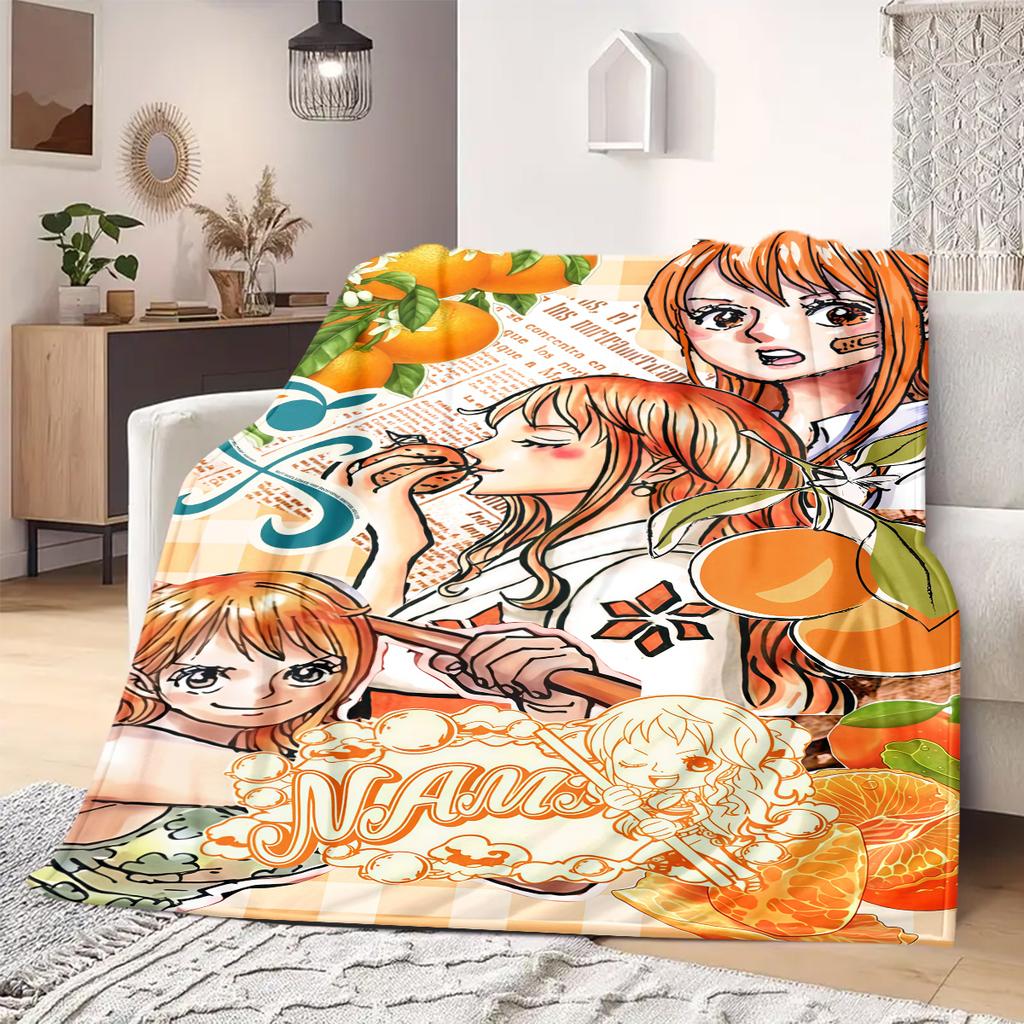 Nami Print Blanket Warm Comfortable Flannel Blanket Suitable for Bedrooms,Sofas, Beds,Chairs,Travel -QIAO58