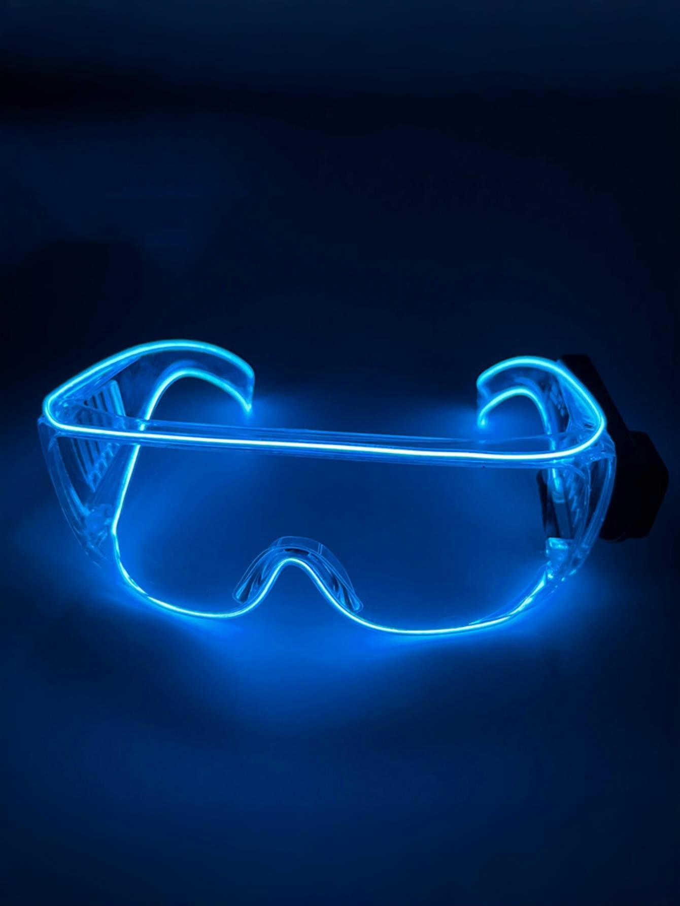 Coole Technologie leuchtende Brille LED Disco Tanzen leuchtend KTV Bar elektrische Silbe Atmosphäre Requisiten ohne Batterien Hohe Qualität blue