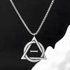 Men Therian Stainless Steel Necklace New Therian Pride Symbol Geometric Pendant Neck Chain Punk Jewelry Gifts