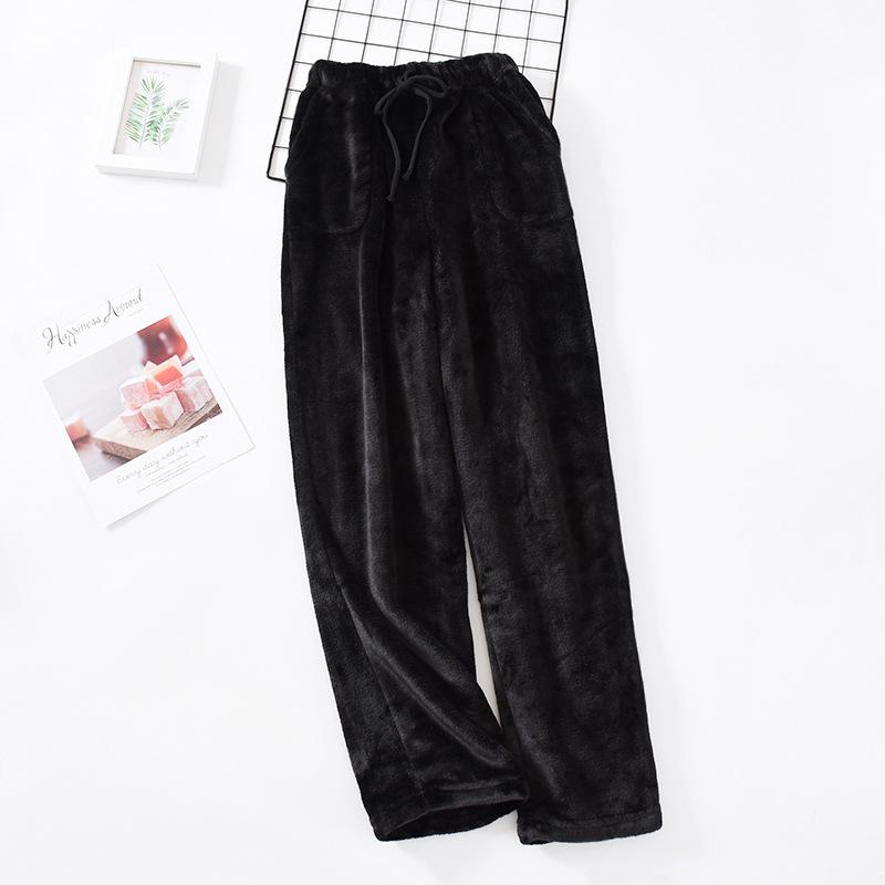Men's Autumn and Winter Plus Size Padded and Thickened Loose Home Trousers Straight Warm Simple Leisure Trousers