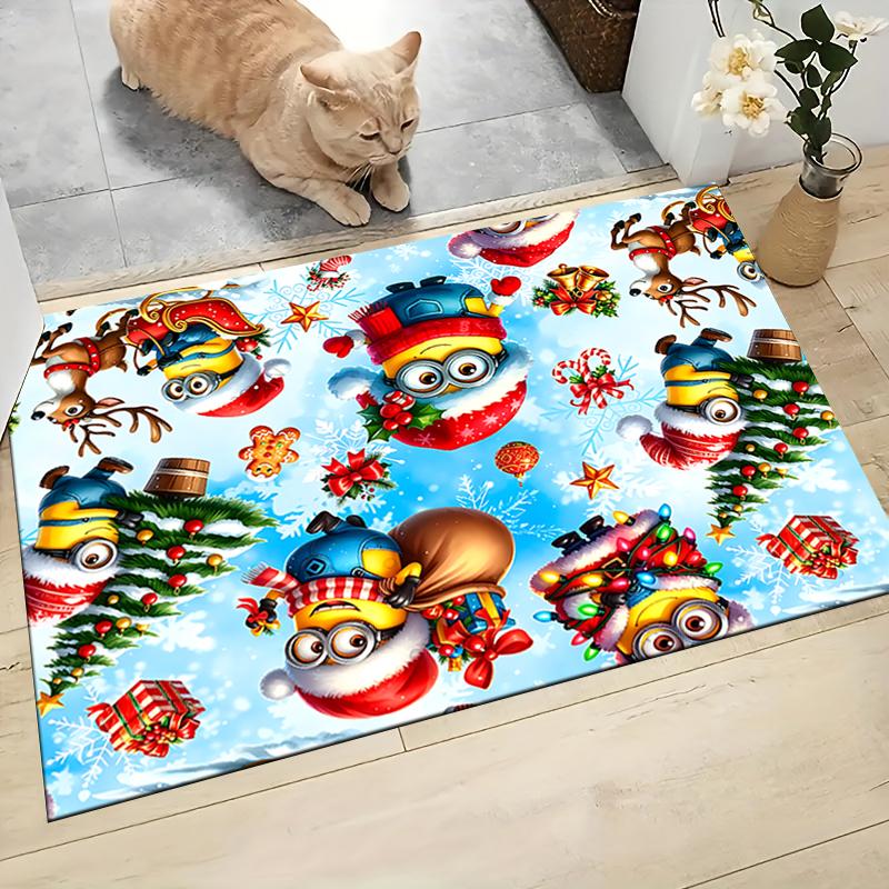 1Pc Christmas Gnome Parade Carpet Rug Soft Washable Antislip Home Living Room Sofa Mats Personalized Christmas Rug