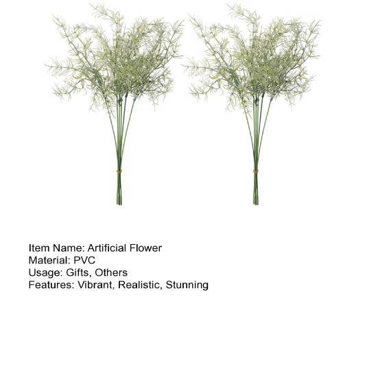 2 Pcs Artificial Green Grass Stems Realistic Fake Greenery Branch for DIY Vase Floral Arrangement Wedding Party Home Dining Table Centerpiece