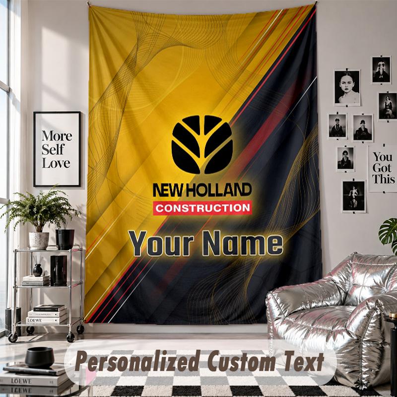 Wall Hanging Tapestry With Custom Name & Text, New Holland Decorative Tapestry For Bedroom