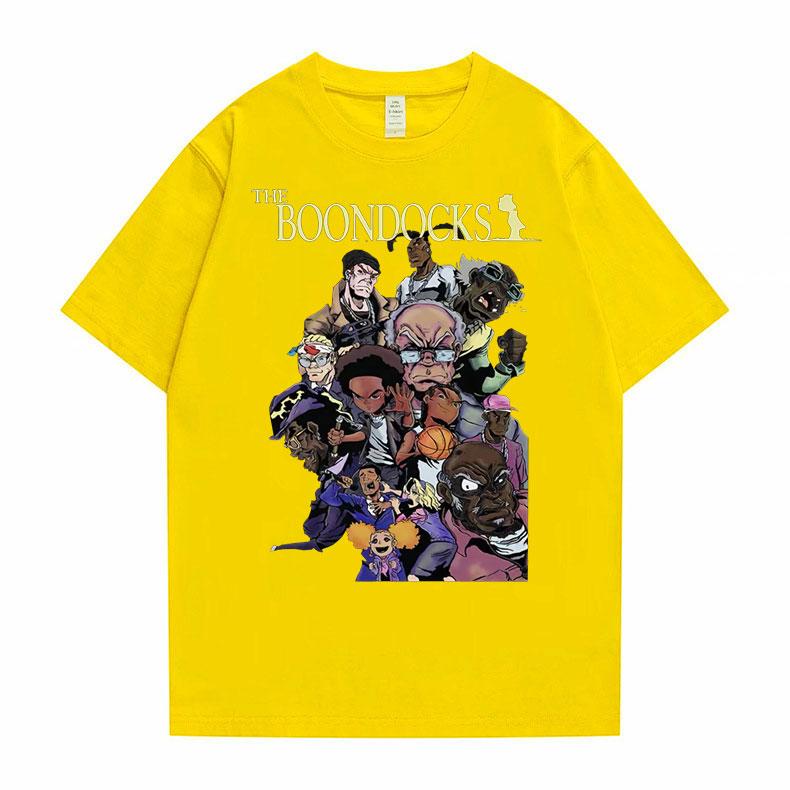 The Boondocks Huey and Riley Printed Tshirt Unisex Women Anime Cartoon Fashion Tshirt Funny Unisex T Shirts Male Hip Hop Streetwear