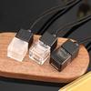 Colored Square Car Air Freshener Pendant - 8ml Transparent Glass Aroma Diffuser Bottle