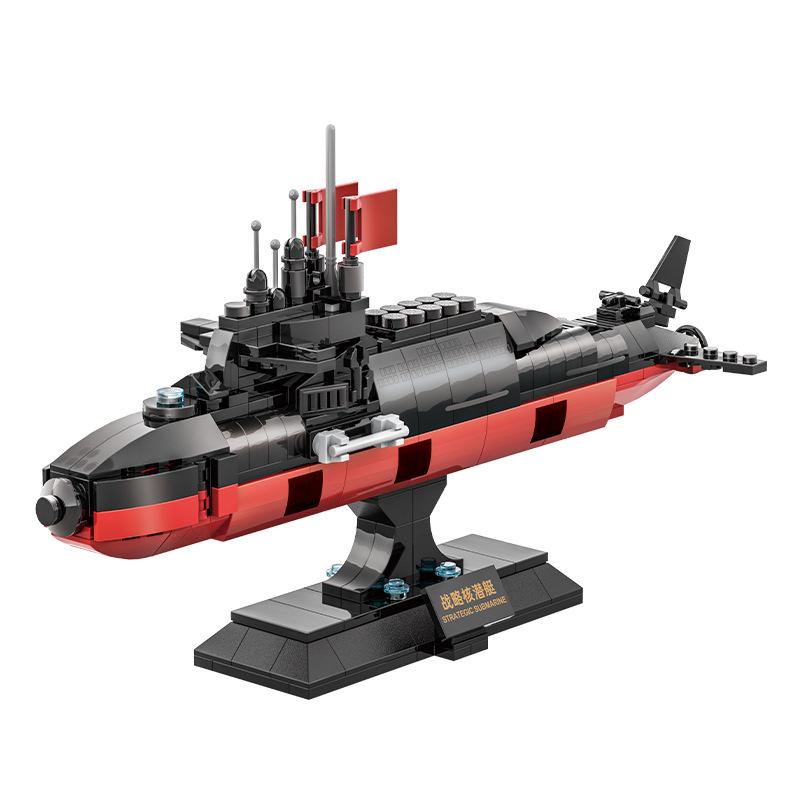 Wange Militärisches gepanzertes 094 Strategisches Atom-U-Boot Modell Baustein Schiff Spielzeug Kompatibel mit Steinen Geburtstagsgeschenk für Kinder Nr. 3519