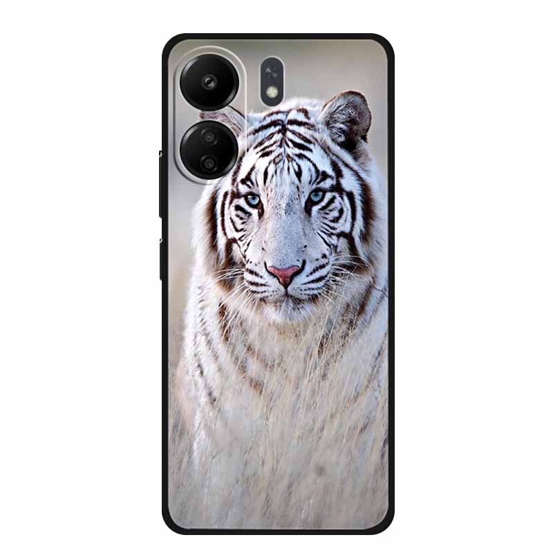 Phone Cases for Redmi 13C 13R Soft Silicone TPU Cover for Xiaomi Redmi13 C R Animal Wolf Funda Vividly Lion Tiger Capa 13 C R
