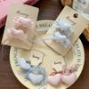 Korean Version of Pink and Blue Plaid Love Hairpin Hair Ring Wild Children's Hair Accessories Head Rope Side Clip
