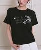THE GREEN LAB Lettering Symbol Crop Short Sleeve T-Shirt [Black/Key]