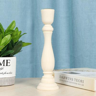 Craft Mantel Home Decor Wood Retro Vintage Candle Holder Wooden Pillar Candlestick Holder Wedding Decoration
