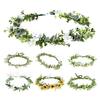 Bridal Flower Crown Fairy Style Flower Crown Artificial Flowers Eucalyptus Leaf Chaplet Head Wreath for Weddings Beach Vacation Photo Props