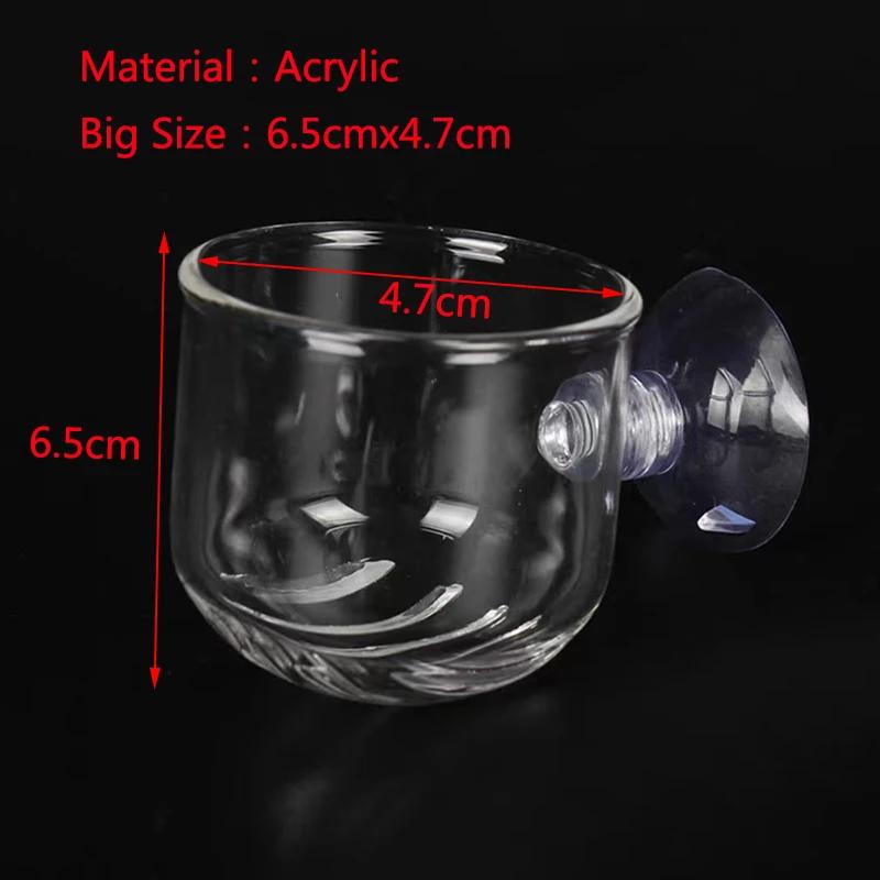 Acrylic Aquarium Feeder Hanging Fish Tank Mini Crystal Pot Polka Water Potted Planting Cylinder Cup Aquarium Decor Accessories