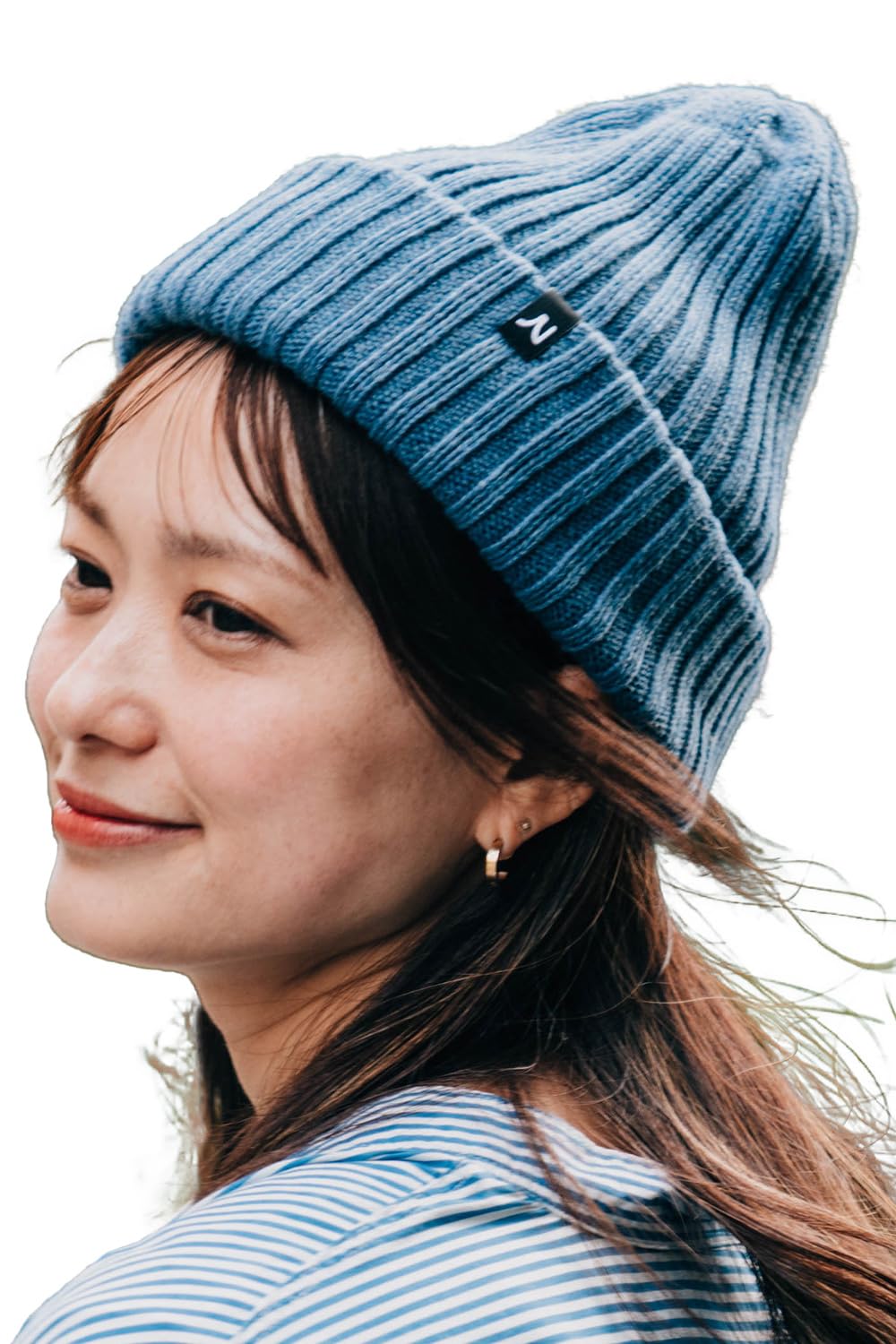 

nakota Вязаная шапка из органического хлопка для мужчин и женщин, однотонная, 100% хлопок, в рубчик, шапка-бини, сезон: весна/лето, [чернильный/один размер]