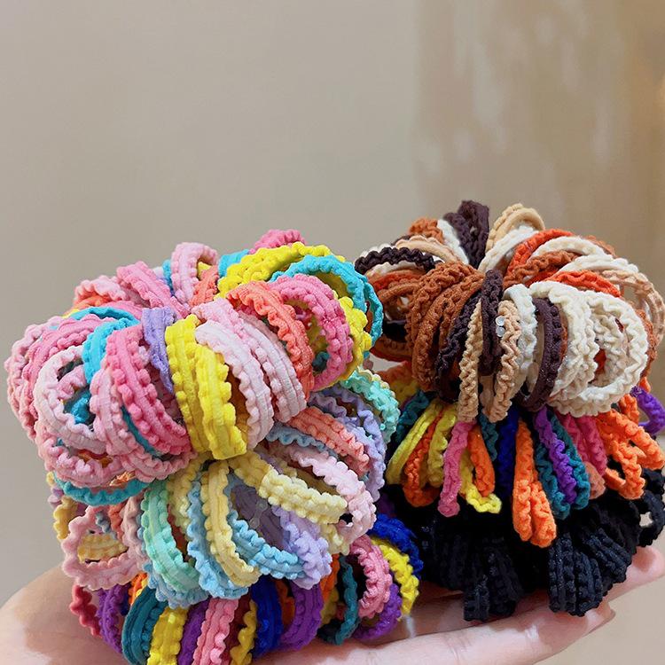 Colorful Kids' Hair Ties: Elastic Lace Scrunchies & Durable Headbands