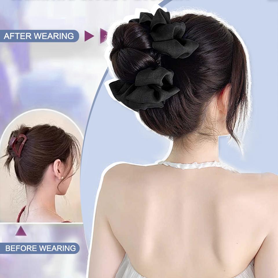 Bun Wig Synthetic Wig Grip Style Straight Doughnut Bun Wig Is Suitable for Novice Ladies and Girls To Wear In Daily Festivals